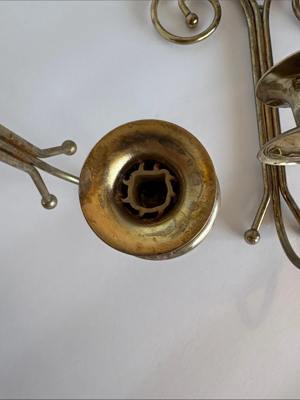 VTG Homco Brass Scroll Wall Sconces - Set of 2 Hollywood Regency Candle Holders
